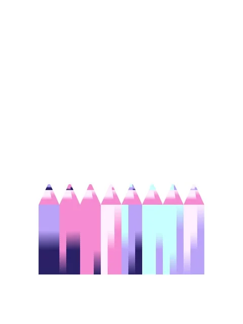 Rise and float animation of color pencils graphic vector illustration icon Stock Footage 324436168