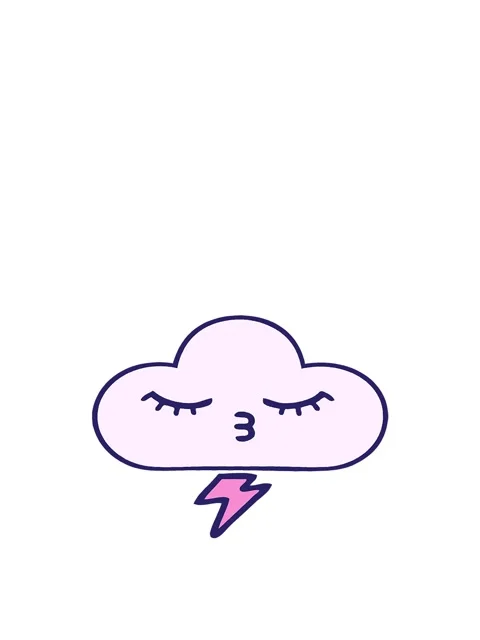 Rise and float animation of comic book style cartoon of a thunder cloud Stock Footage 324040184