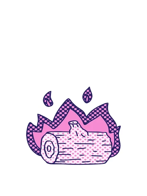 Rise and float animation of comic book style quirky cartoon campfire Stock Footage 324143247