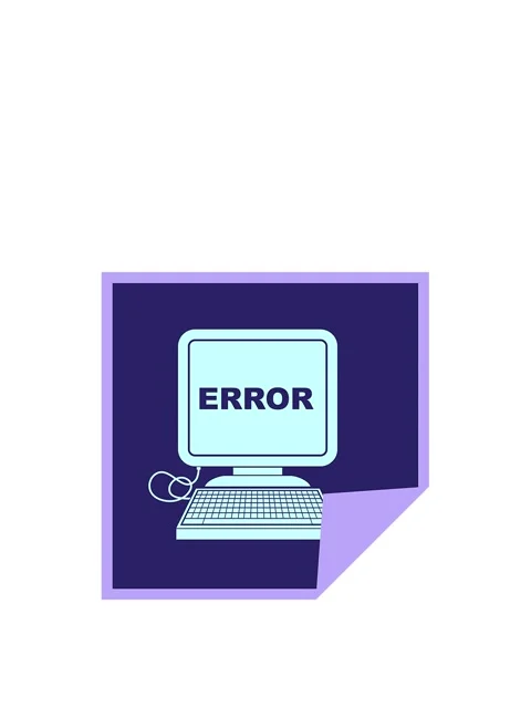 Rise and float animation of computer error vector illustration square peeli.. Stock Footage 324245876