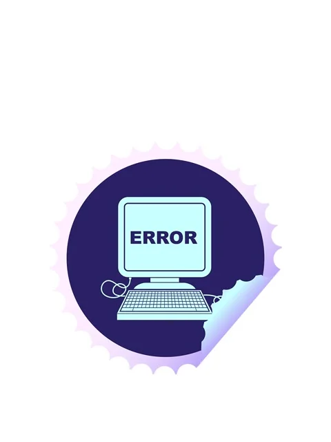 Rise and float animation of computer error vector illustration circular pee.. Stock Footage 324313664