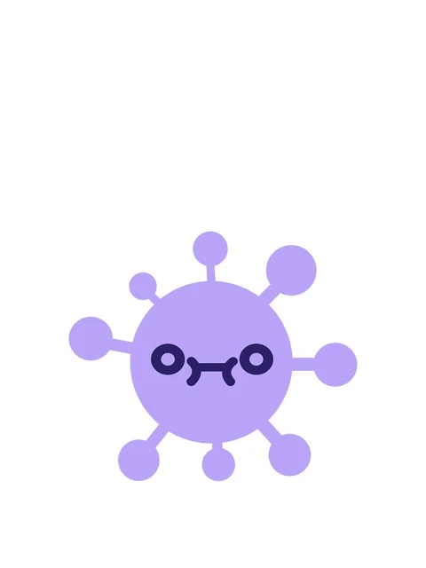 Rise and float animation of confused blank eyed virus Stock Footage 324405435