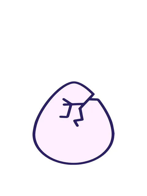 Rise and float animation of cracked easter egg design Stock Footage 324410636