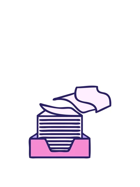 Rise and float animation of cute cartoon of a stack of office papers Stock Footage 324120726