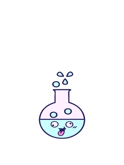 Rise and float animation of cute cartoon of test tube Stock Footage 324363269