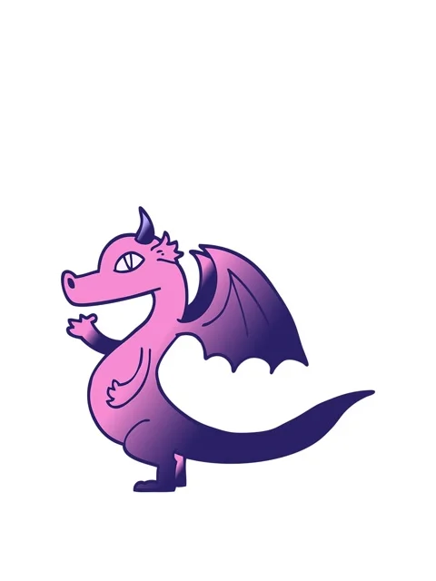 Rise and float animation of cute vector gradient illustration cartoon dragon Stock Footage 324397801
