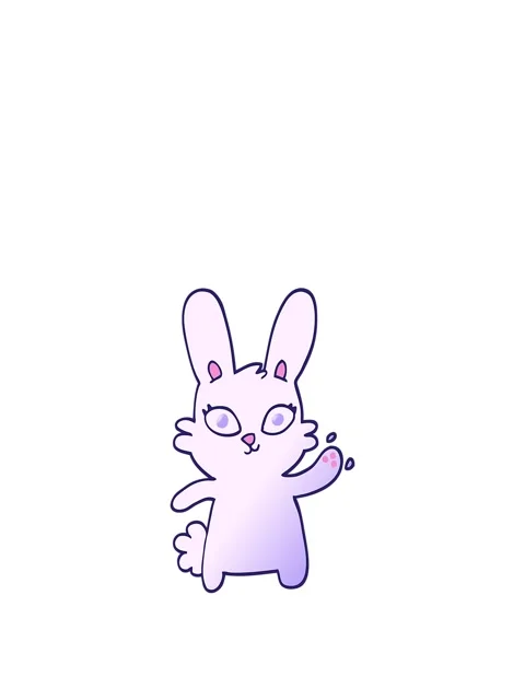 Rise and float animation of cute vector gradient illustration cartoon rabbi.. Stock Footage 324420089