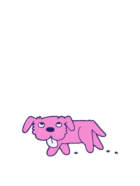 Rise and float animation of doodle style cartoon happy dog Video stock 324060283