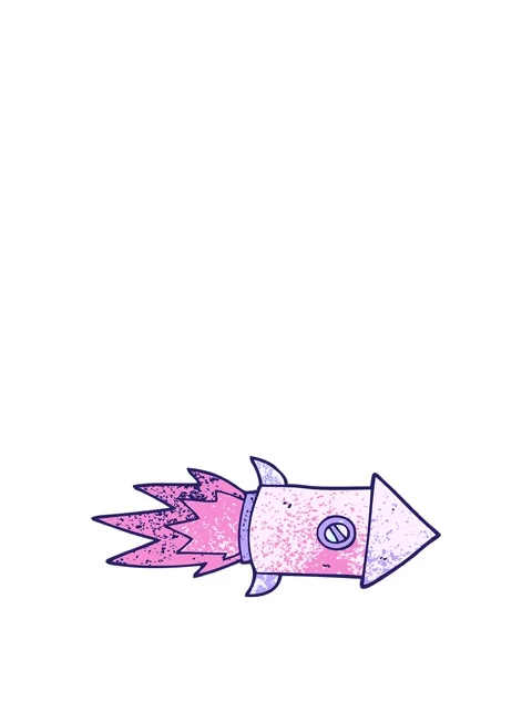 Rise and float animation of a doodle of a space rocket Stock Footage 324415396