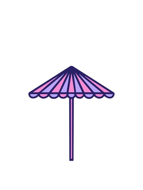 Rise and float animation of a folding beach parasol Stock Footage 324456902