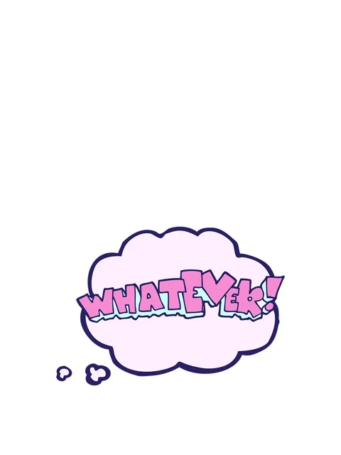 Rise and float animation of freehand drawn thought bubble cartoon Whatever si Video stock 323600401