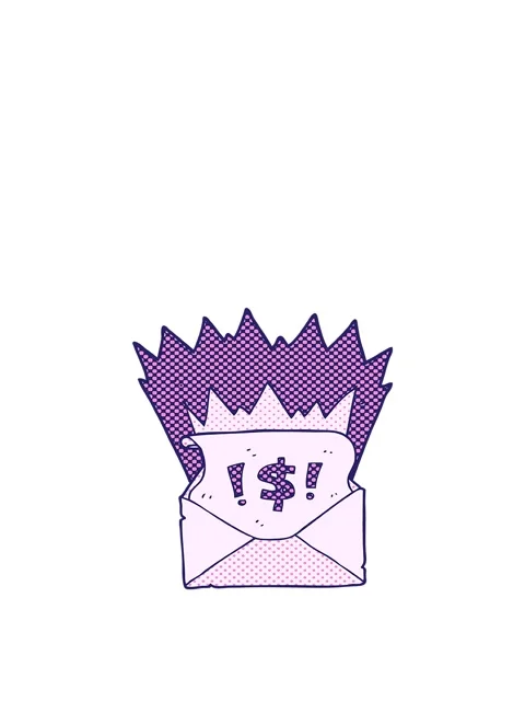 Rise and float animation of freehand drawn cartoon abusive letter Video stock 324148972