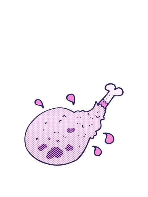Rise and float animation of freehand drawn cartoon meat Stock Footage 324238469