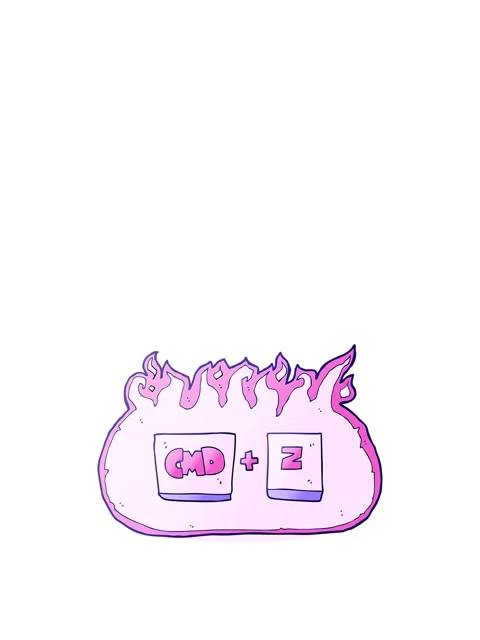 Rise and float animation of freehand drawn cartoon command Z function Stock Footage 324302748