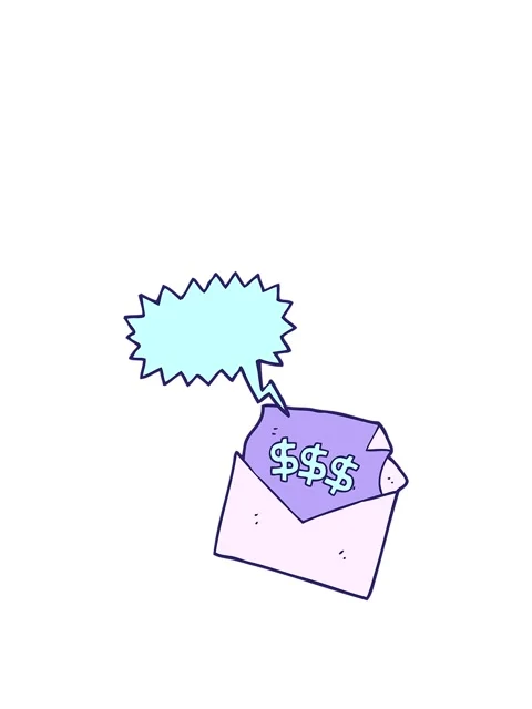 Rise and float animation of freehand drawn speech bubble cartoon bill letter Video stock 324305033