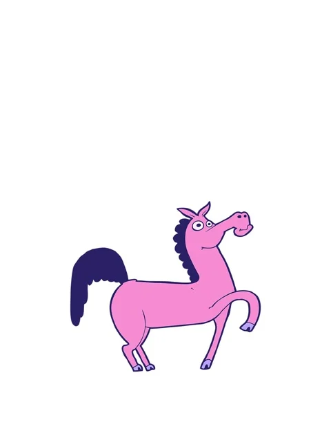 Rise and float animation of funny cartoon horse Stock Footage 324456865