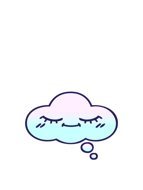 Rise and float animation of gradient shaded cartoon thought bubble Stock Footage 324263103