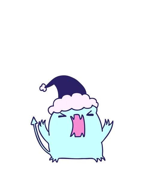 Rise and float animation of hand drawn christmas cartoon of kawaii devil Stock Footage 324090602