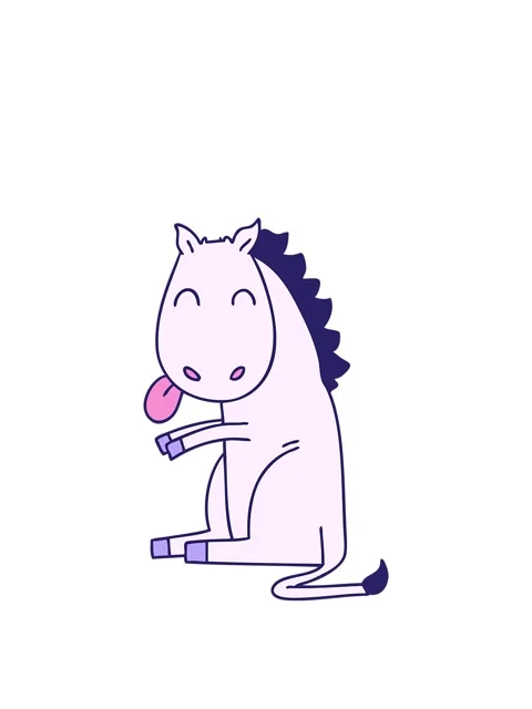 Rise and float animation of hand drawn quirky cartoon horse Stock Footage 324311706