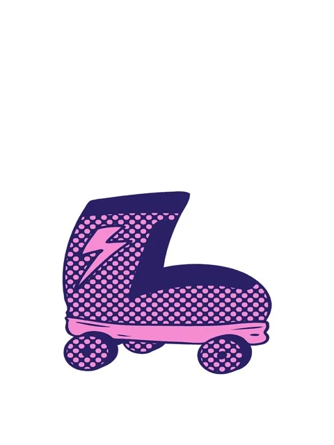 Rise and float animation of hand drawn cartoon doodle roller skate boot Stock Footage 324344558