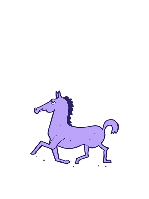 Rise and float animation of horse cartoon Stock Footage 324400374