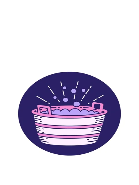 Rise and float animation of icon of a tattoo style tin bath 動画素材 324426771