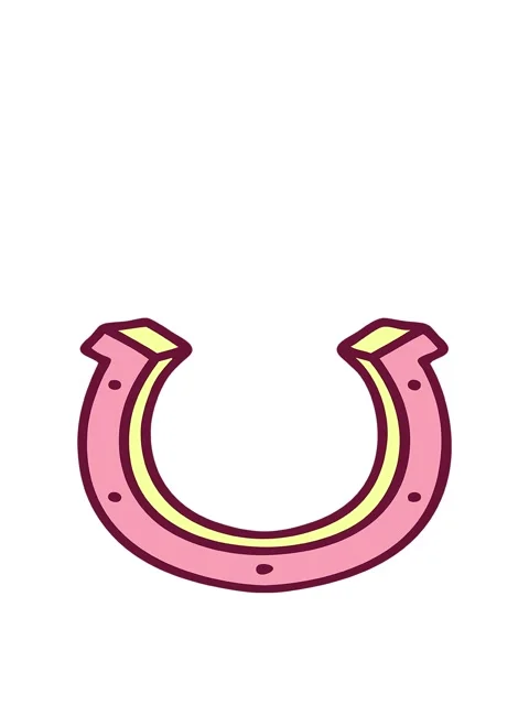 Rise and float animation of iconic tattoo style image of a horse shoe in br.. Stock Footage 324308765