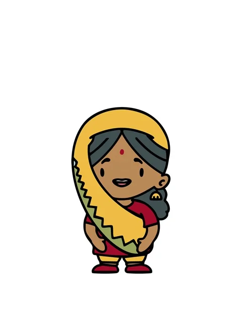 Rise and float animation of indian woman in traditional clothes Stock Footage 324231229