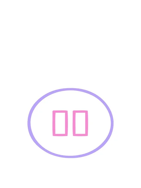 Rise and float animation of line drawing cartoon of a pause button icon Stock Footage 324153783