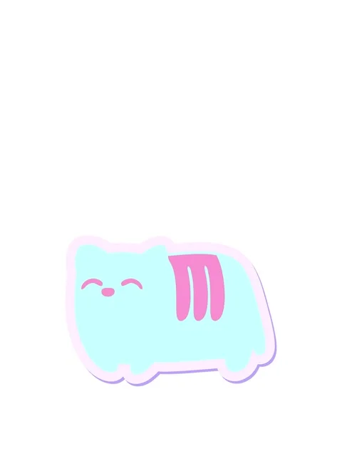 Rise and float animation of loaf cat sticker Stock Footage 324163608