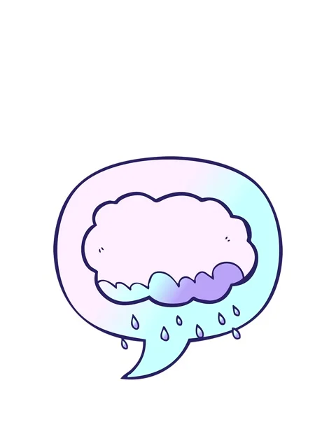 Rise and float animation of rain cloud with speech bubble in smooth gradien.. Stock Footage 324206100