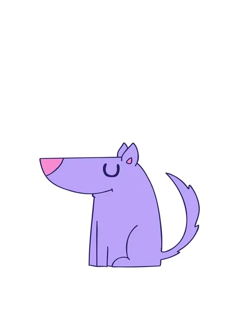 Rise and float animation of simple drawn cartoon dog Video stock 324044139