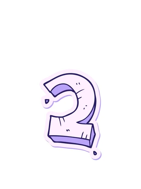 Rise and float animation of sticker of a cartoon stone number two Video stock 324118990