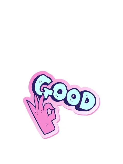 Rise and float animation of sticker of a cartoon good sign Video stock 324132414