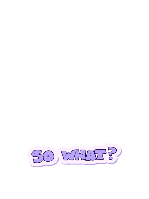 Rise and float animation of sticker of a cartoon so what symbol Video stock 324174061