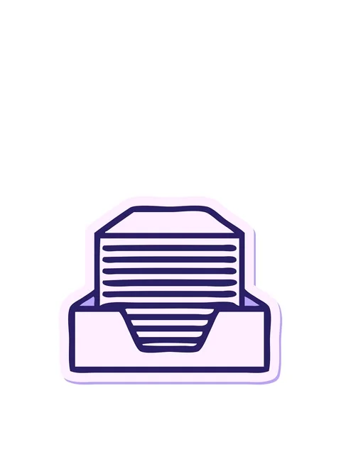 Rise and float animation of sticker of a cute cartoon stack of office papers Stock Footage 324204262