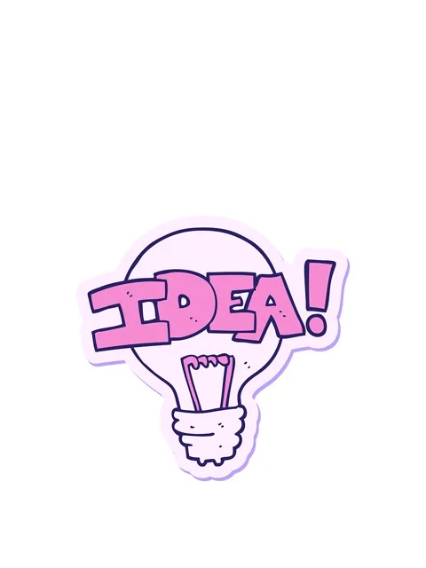 Rise and float animation of sticker of a cartoon idea light bulb symbol Video stock 324258412