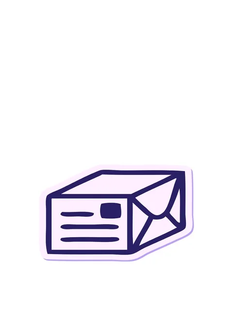 Rise and float animation of sticker of a cute cartoon paper parcel 動画素材 324436649