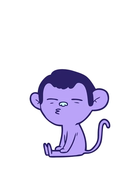 Rise and float animation of suspicious monkey Video stock 324322435