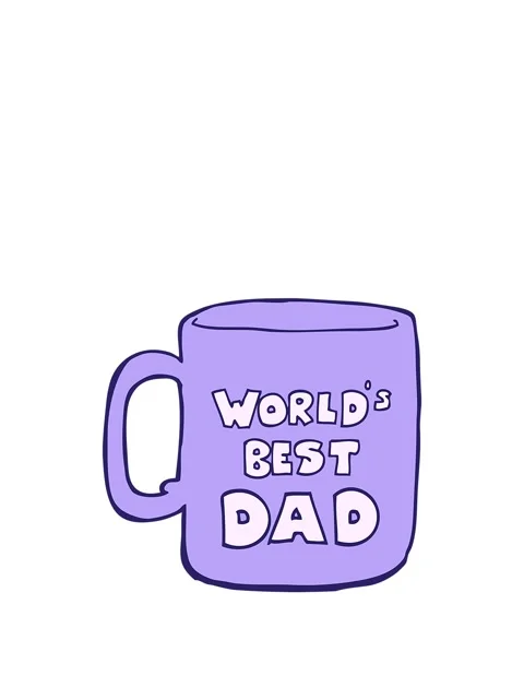 Rise and float animation of worlds best dad mug Video stock 324178640