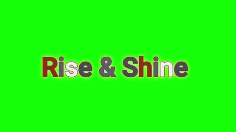Rise and shine animated text typography motion graphics featuring colorful Stock Footage 340882388