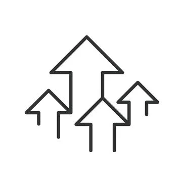 Rise up arrows, icon in line design. Rise, up, arrows, direction, increase Ilustração Stock