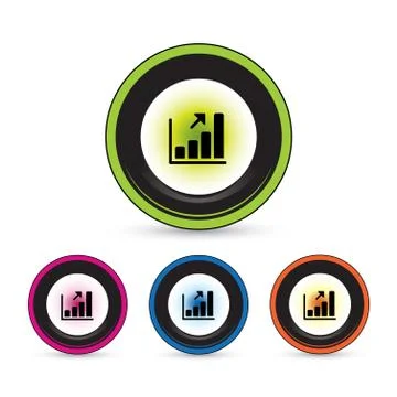 Rise button icon set Illustrazione stock