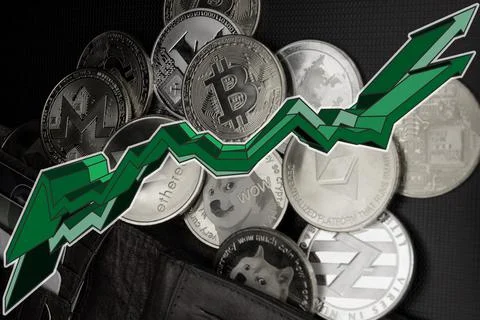 Rise of cryptocurrencies Stock Photos