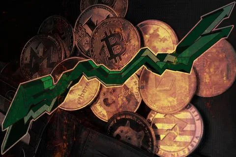 Rise of cryptocurrencies Stock Photos