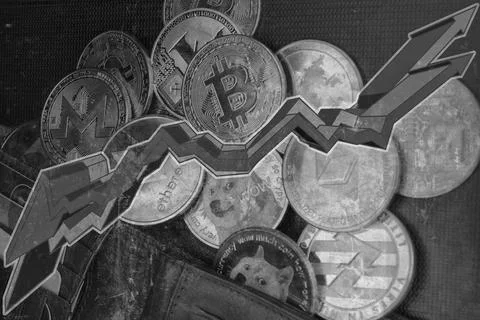 Rise of cryptocurrencies Stock Photos