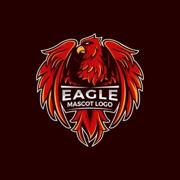 Rise from the flame Eagle Mascot logo Stock Illustration