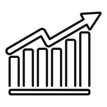 Rise graph value icon outline vector. Social passion Illustrazione stock