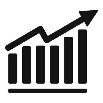 Rise graph value icon simple vector. Social passion Illustrazione stock
