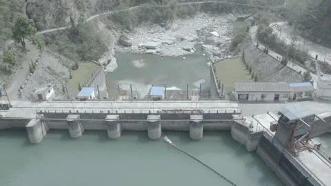 The Rise of Hydropower project in the Himalayas Stock Footage 274470171